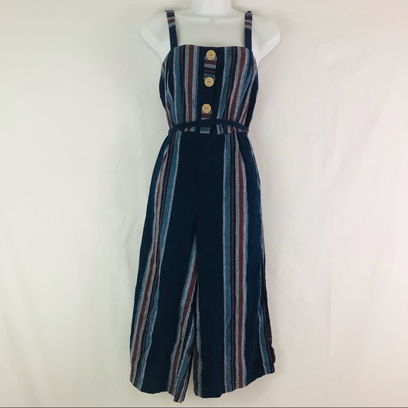 As U Wish Pants - As U Wish Striped Jumpsuit Sz Medium